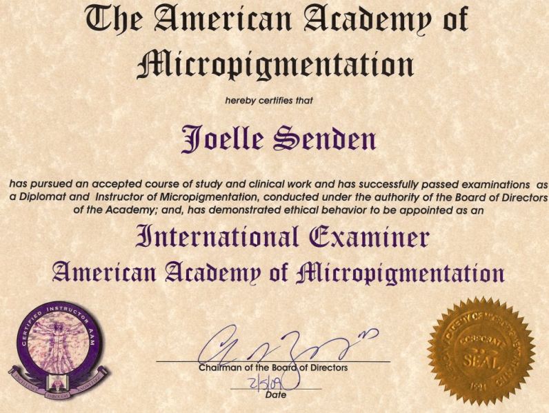 International examinator europe Academy micropigmentation